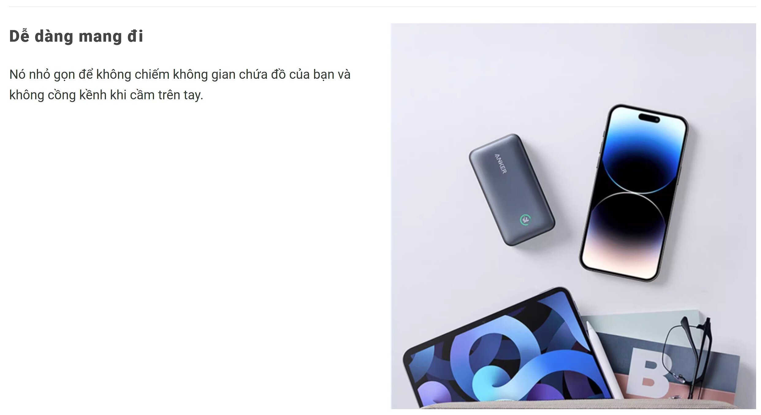 Pin sạc dự phòng Anker 533 - A1256 - PD 30W - 10.000mAh - Màu đen