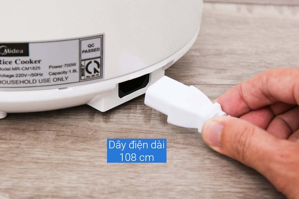 Dây điện dài 108cm Nồi cơm điện có dây điện tháo rời