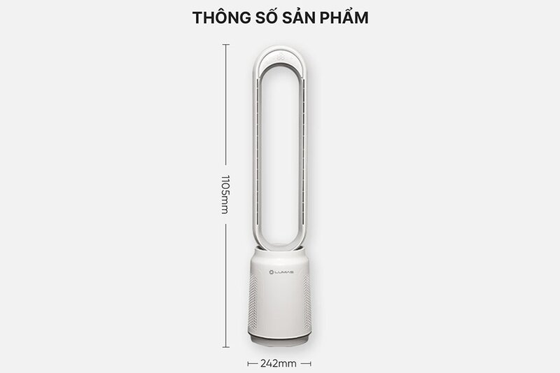 Quạt không cánh Lumias T08 với lớp vỏ nhựa bền bỉ