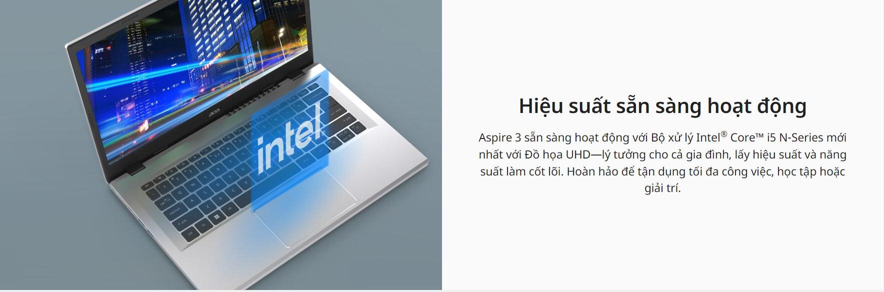 Laptop Acer Aspire 3 A315-59-314F (NX.K6TSV.002) (i3 1215U/8GB RAM/256GB SSD/15.6 inch FHD/Win 11/Bạc) Ảnh 1