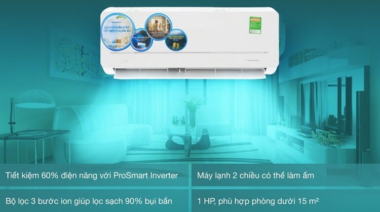 Thiết kế điều hòa Beko RSVH09VS nhỏ gọn, hiện đại 