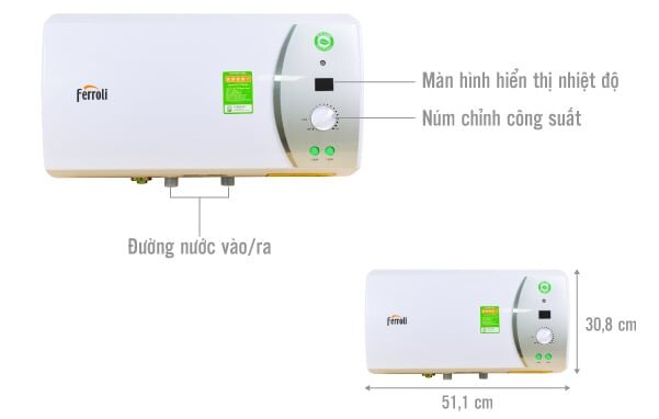 Cấu tạo Bình nóng lạnh Ferroli VERDI 15 AG+