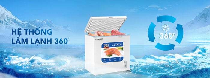 tủ đông 1 ngăn Hòa Phát HPF AD6252 sử dụng công nghệ làm lạnh 360 độ tủ đông 1 ngăn Hòa Phát HPF AD6252 sử dụng công nghệ làm lạnh 360 độ
