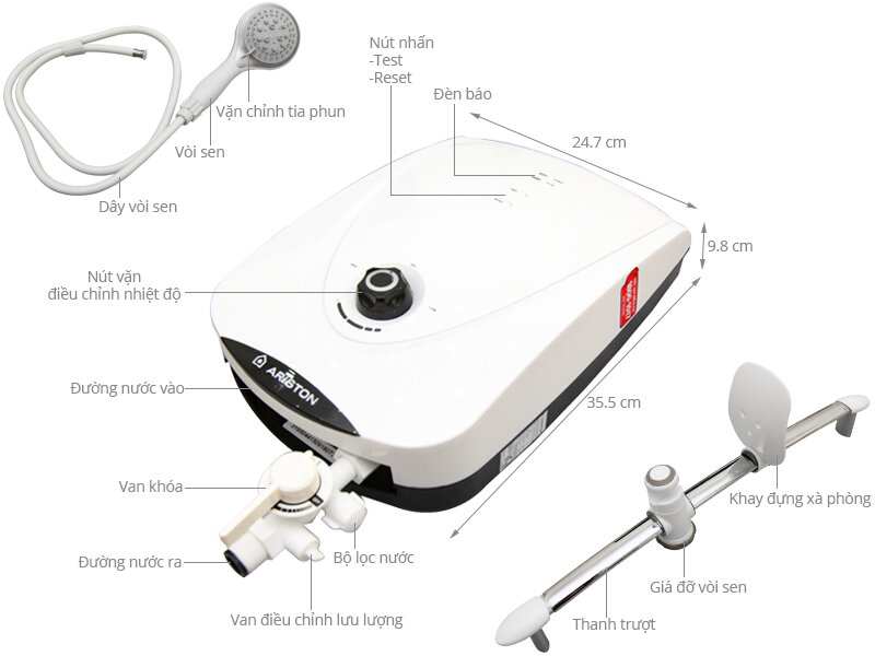 Máy nước nóng Ariston VR-E4522E-WH W/White Máy nước nóng Ariston VR-E4522E-WH W/White