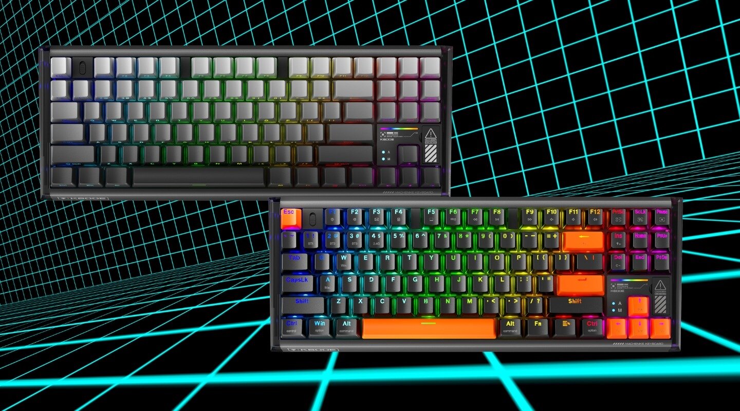 Bàn phím Machenike K600E-B87W Tri-mode RGB GR Silver Switch 1