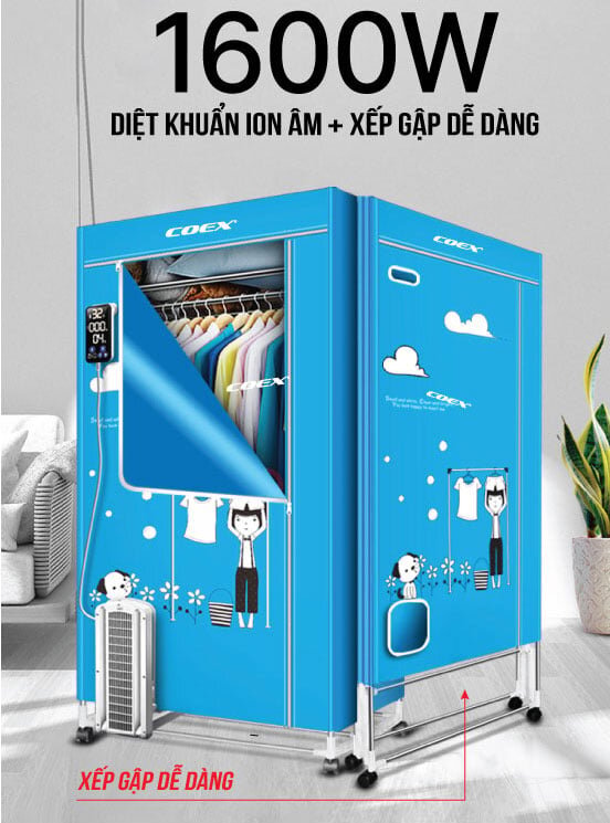 Máy sấy quần áo Coex CD-6109 dễ xếp gọn