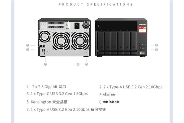 Ổ lưu trữ mạng NAS Qnap TS-673A-8G
