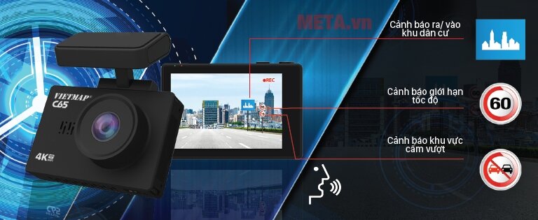 Camera hành trình ghi hình trước và sau cao cấp VietMap C65