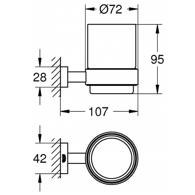 Bản vẽ kỹ thuật Kệ Ly Grohe 40755001 Essentials Cube