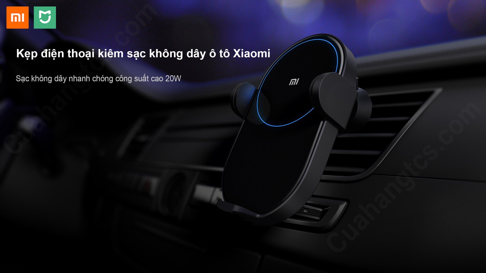 Kẹp điện thoại kiêm sạc không dây ô tô Xiaomi WCJ02ZM