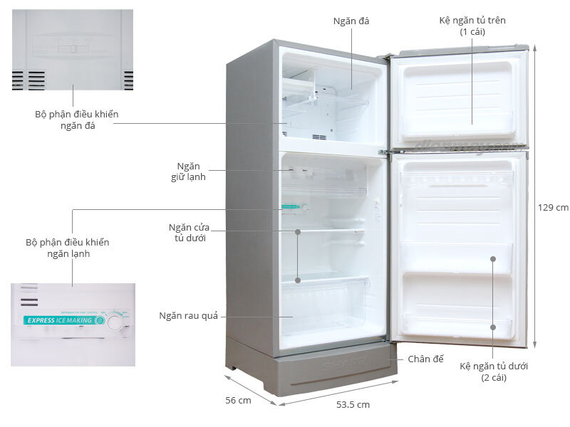 Sharp SJ-168S-SL 165 Lít Sharp SJ-168S-SL 165 Lít