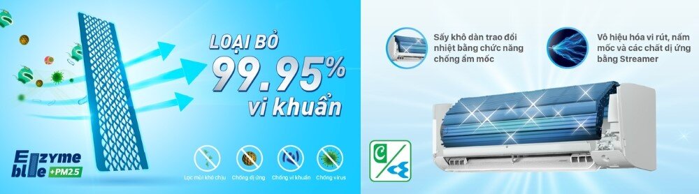 Máy Lạnh Daikin Inverter 1 HP FTKY25ZVMV thanh lọc không khí hiệu quả