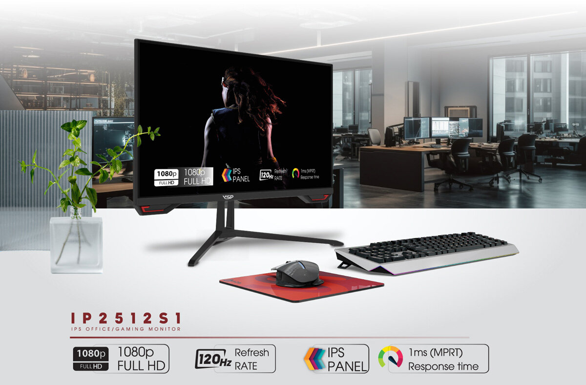 Màn hình VSP IP2512S1 đáp ứng đa nhiệm với mọi tác vụ