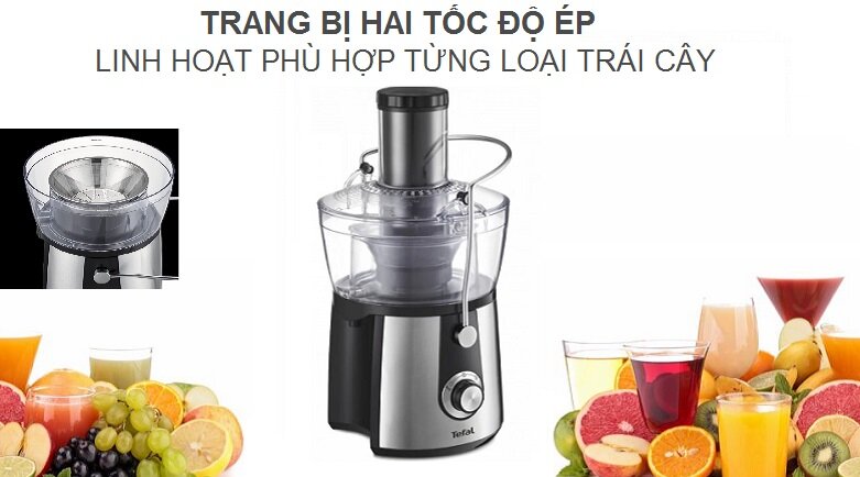 Máy ép trái cây Tefal ZE550D38 | Hai tốc độ ép