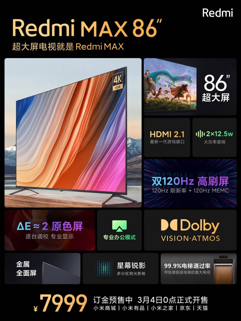 Smart Tivi Xiaomi Redmi Max 4K 86 inch 3 Smart Tivi Xiaomi Redmi Max 4K 86 inch màn hình hiển thị