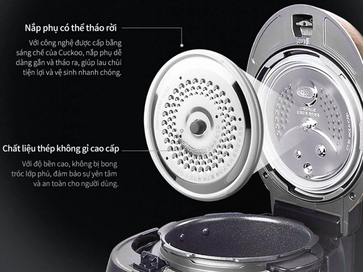 Dễ dàng tháo rời để vệ sinh Nồi cơm điện tử Cuckoo 1.8 lít CRP-R1000F