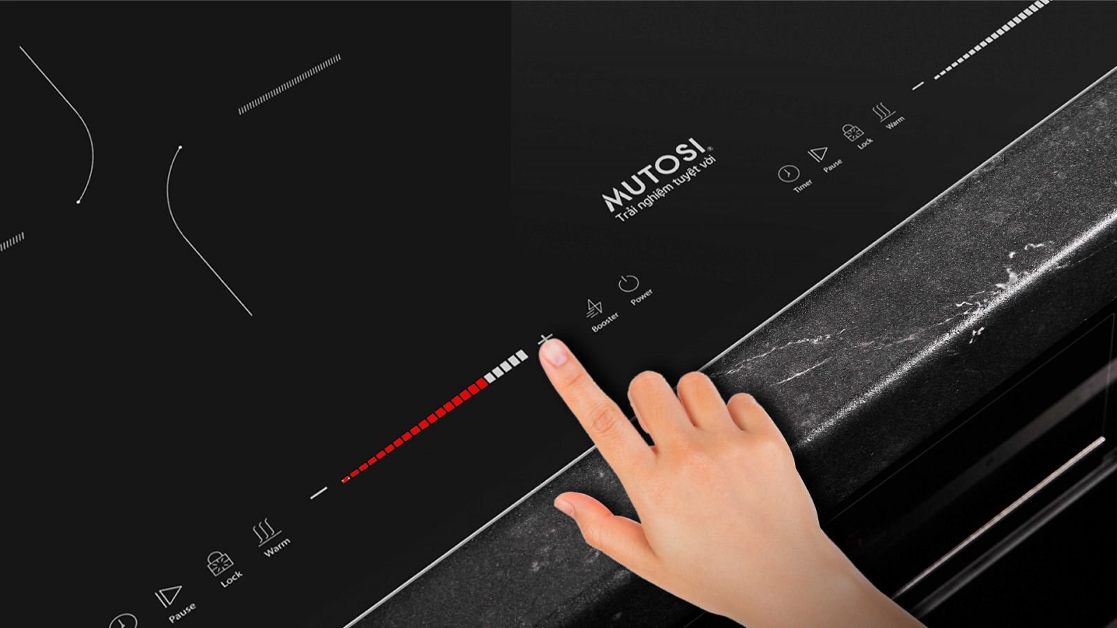 Bếp từ Mutosi MI-88DI có bảng điều khiển cảm ứng