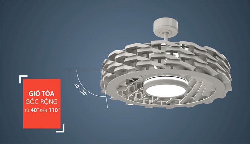 Quạt trần Benny Firenze BF-C73BLS có góc thổi rộng