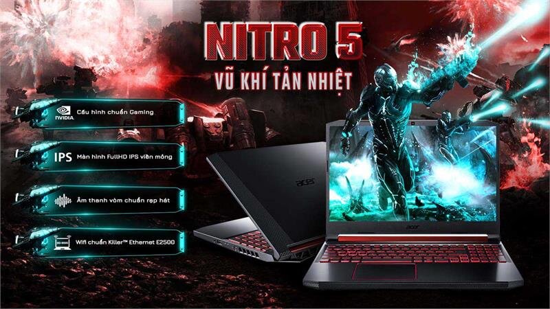 Laptop Acer Nitro 5 AN515-54-59WX (NH.Q59SV.012) GTX 1650 Win10