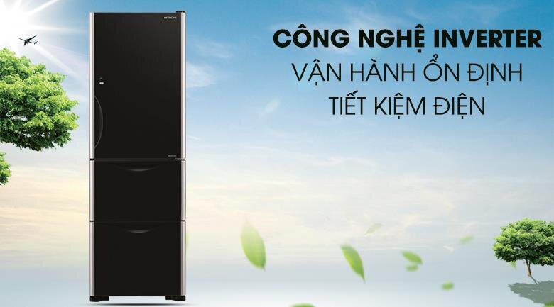Tủ lạnh 3 cánh Hitachi R-FSG38FPGV (GBK) 375L Inverter