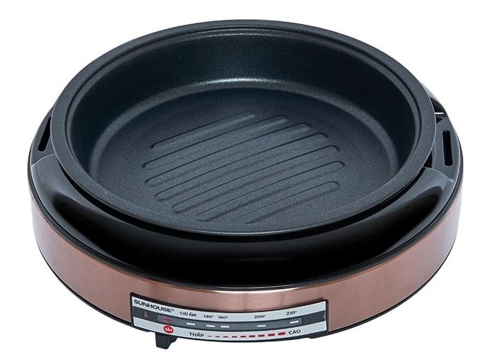 Lẩu nướng điện Sunhouse SHD4526 có khay nướng phủ chống dính an toàn