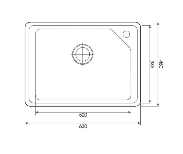 Bản vẽ kỹ thuật chậu rửa chén 1 hộc MOEN 22173