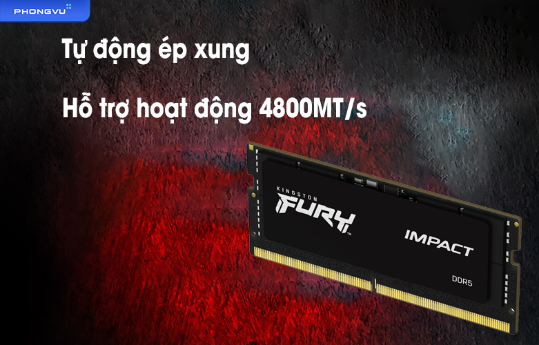 Ram Laptop Kingston Fury Impact KF548S38IB-16 16GB DDR5 | Tự động ép xung