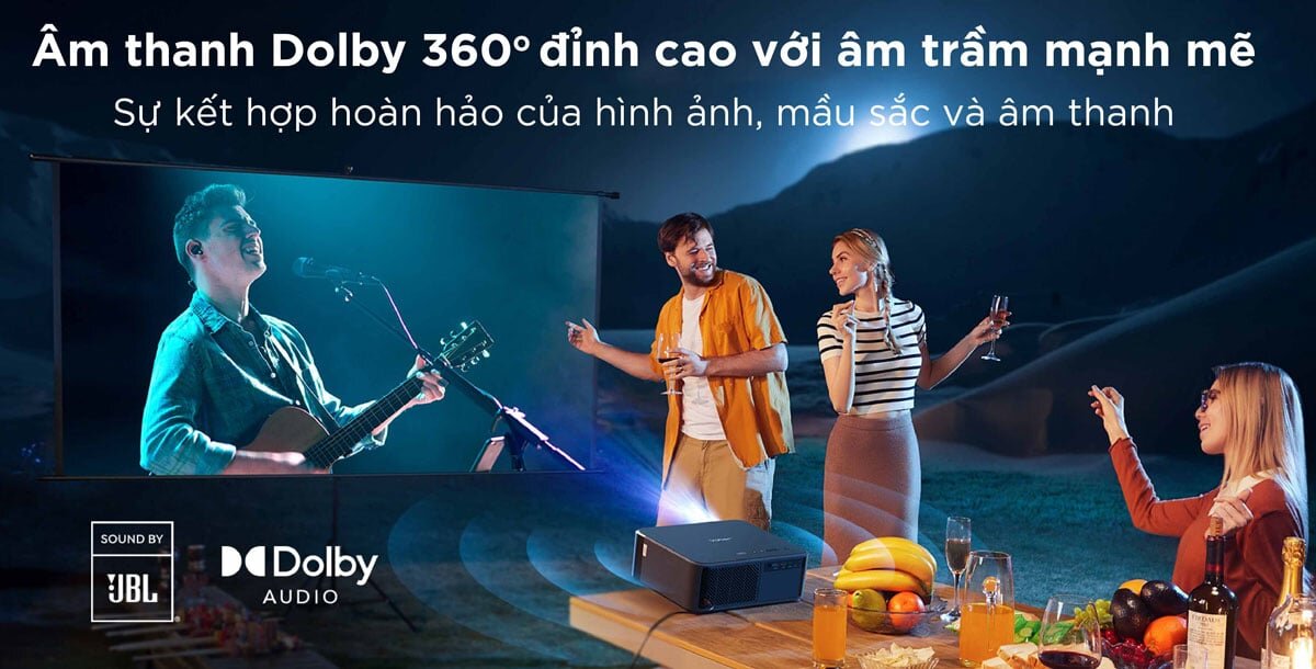 Máy chiếu cho âm trầm mạnh mẽ Máy chiếu thông minh