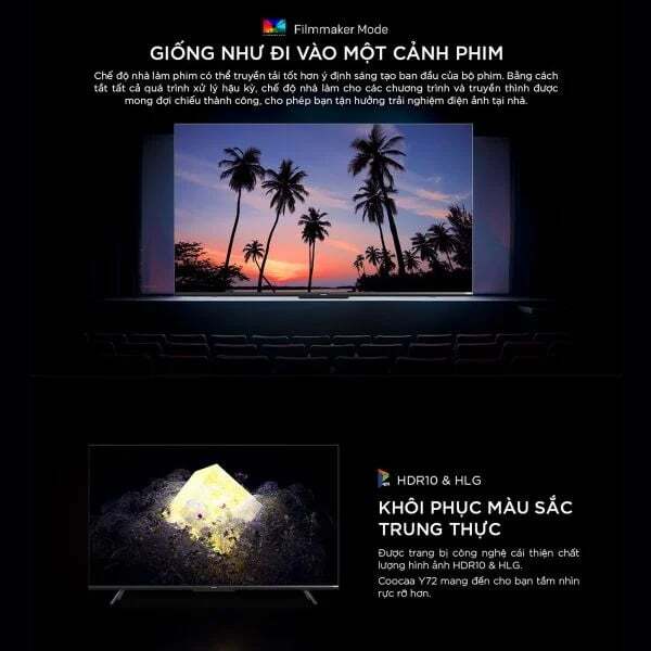 AI tối ưu hóa hình ảnh Google TV Coocaa 4K 55Y68