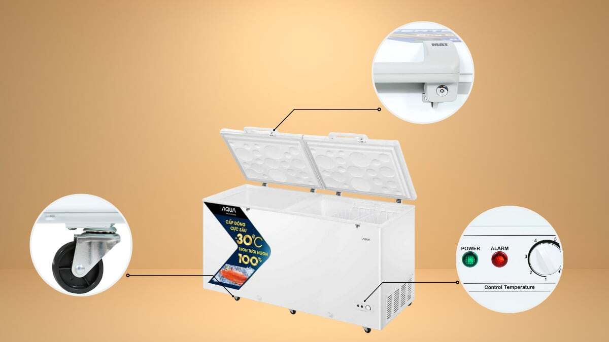 Tủ đông mát inverter có trang bị khóa chìa Tủ đông mát inverter