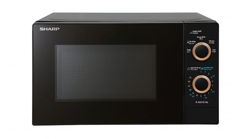  Lò vi sóng Sharp 20 lít R-2031E-GL dễ dàng điều khiển với núm vặn