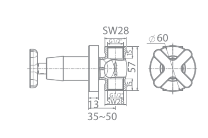 Bản vẽ kỹ thuật vòi sen tắm âm tường American Standard WF-T705