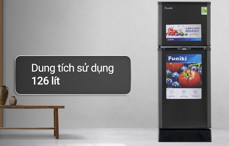 Thiết kế Tủ lạnh Funiki 126 lít HR T6126TDG (Ảnh: Funiki).