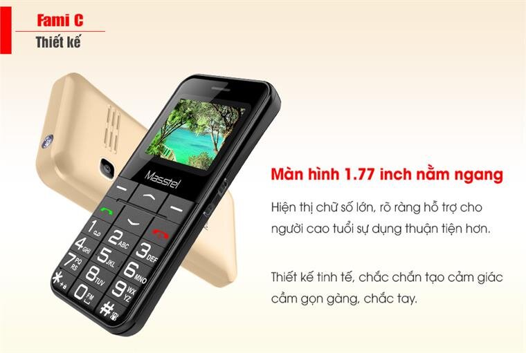 Điện thoại Masstel Fami C -Red