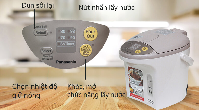Bình thủy điện Panasonic NC-EG2200CSY 2.2 lít