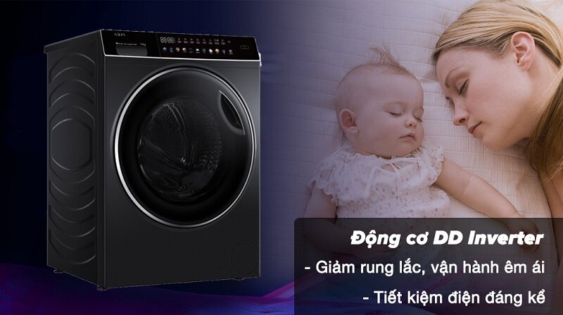 Máy giặt Aqua Inverter 11 kg AQD-DDW1100J BK biến tần