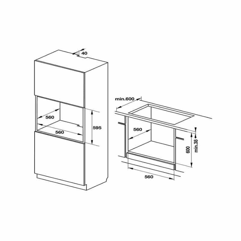 Lò nướng âm tủ Hafele HO-KT60G 535.62.601