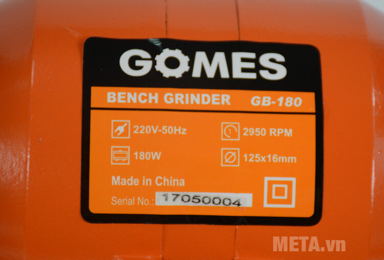 Máy mài hai đá Gomes GB180 Máy mài hai đá Gomes GB180