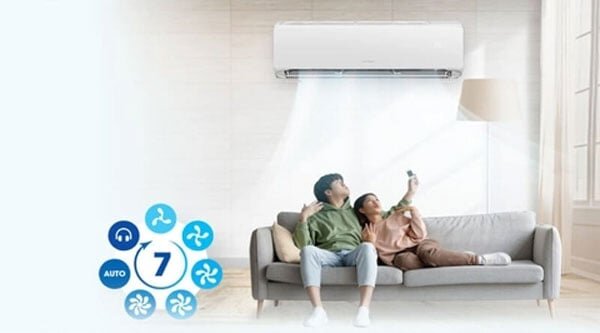 Gree COSMO12HI còn có 7 cấp độ quạt gió khác nhau