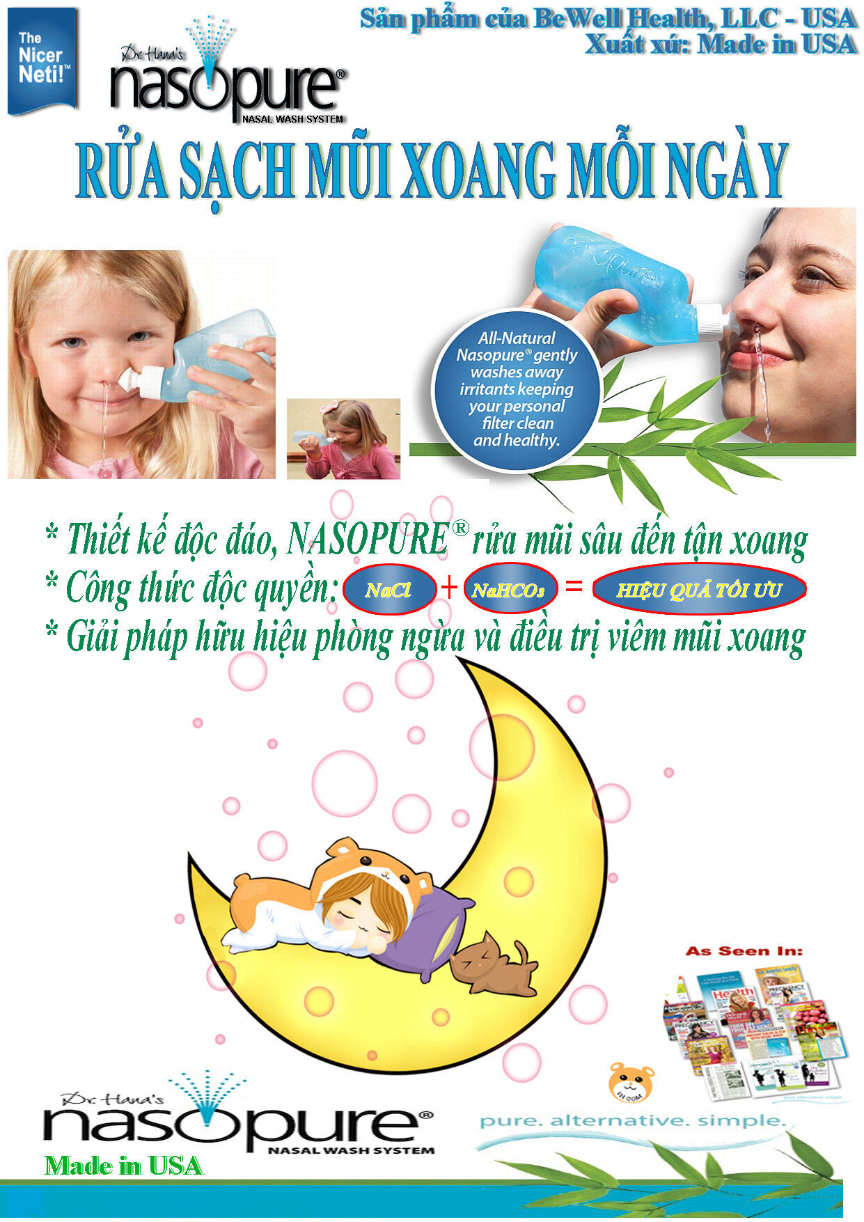  Set 20 gói muối hòa tan rửa mũi Nasopure