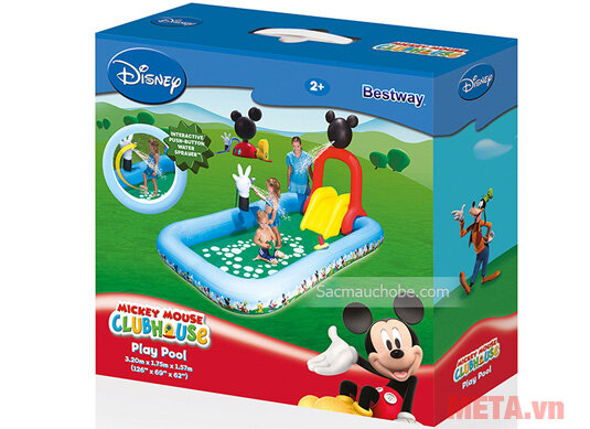 Bể phao liên hoàn trượt Mickey Bestway 91016