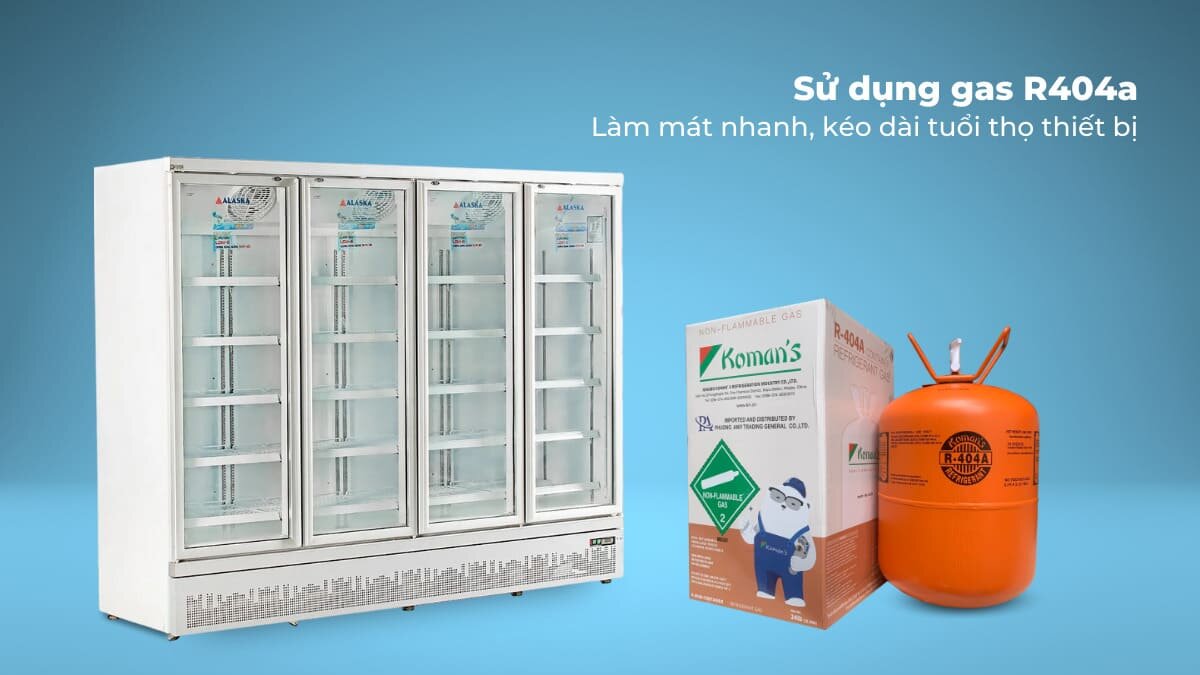 Gas R404a giúp làm mát nhanh, kéo dài tuổi thọ thiết bị