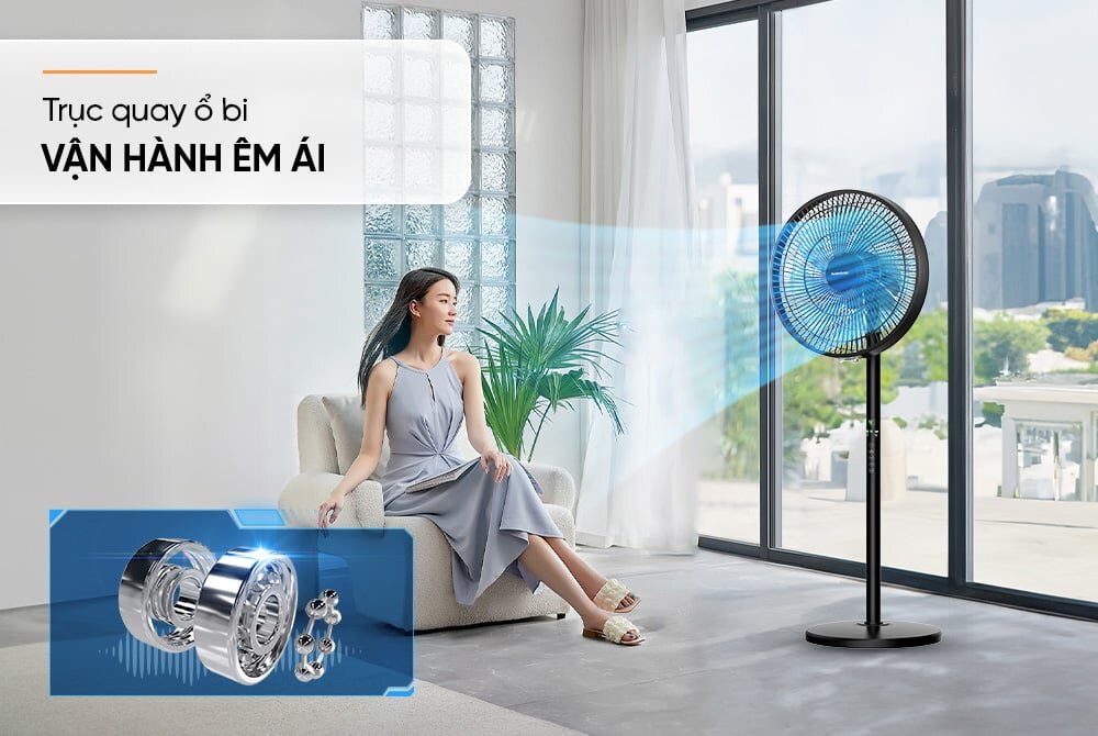 Quạt đứng Sunhouse SHD7346 dùng ổ bi cho trục quay