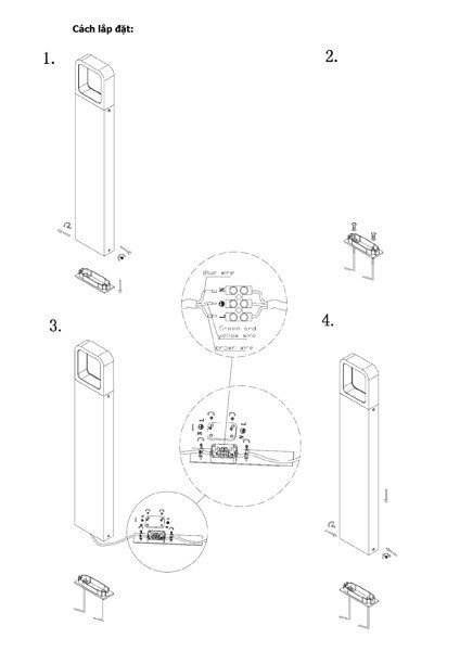 Đèn sân vườn LED chiếu chân NSL2782 Ánh Sáng Vàng (Sao chép)