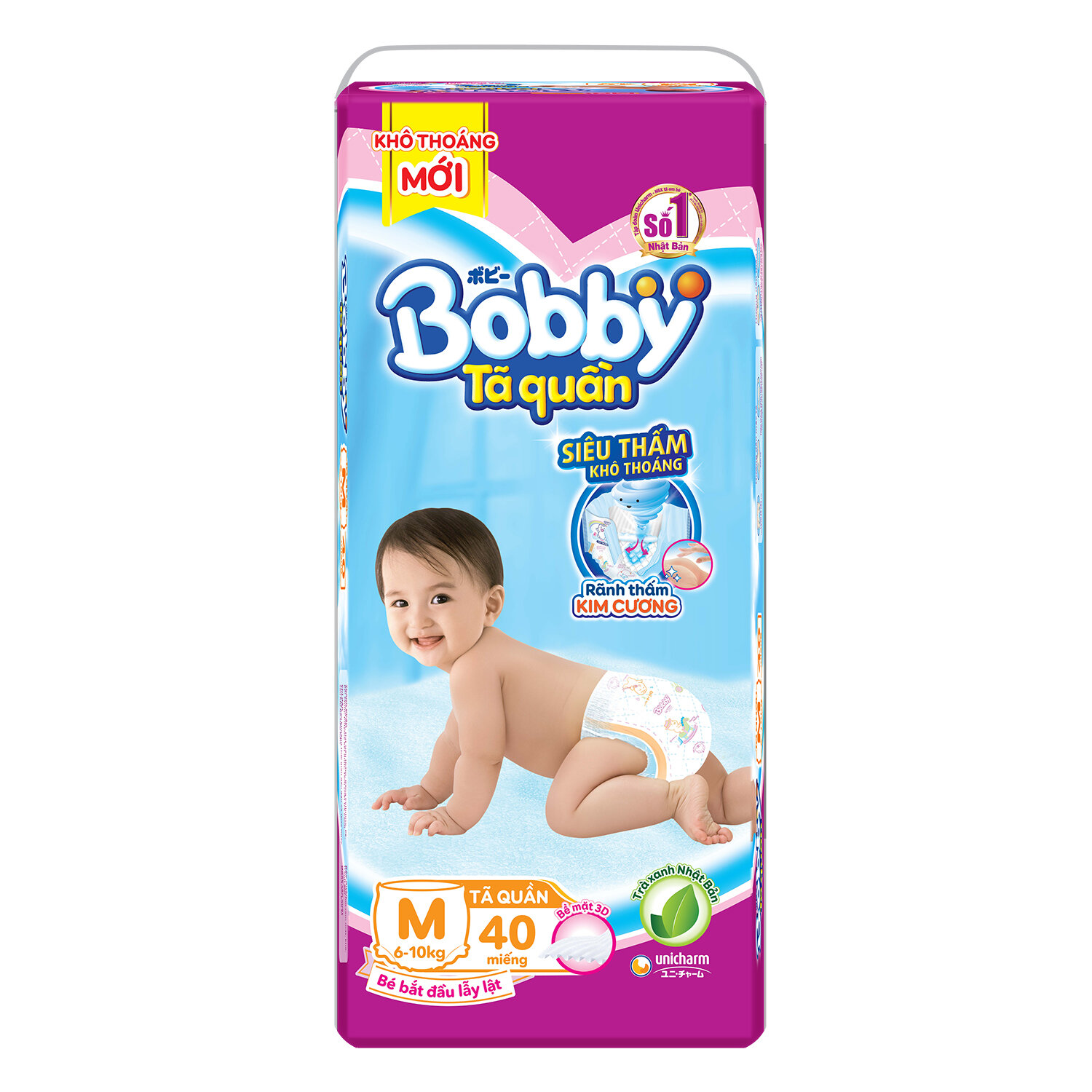  Bỉm - Tã quần Bobby size M 40 miếng (cho bé 6 - 10kg)