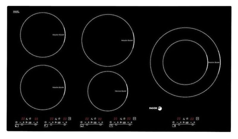 Thông số kĩ thuật của  bếp từ âm 5 vùng nấu Fagor IF-900BS (Ảnh: Fagor).
