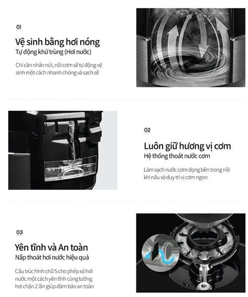 Tính năng của nồi cơm điện cao tần Cuckoo Nồi cơm điện cao tần Cuckoo CRP-LHTR1010FW