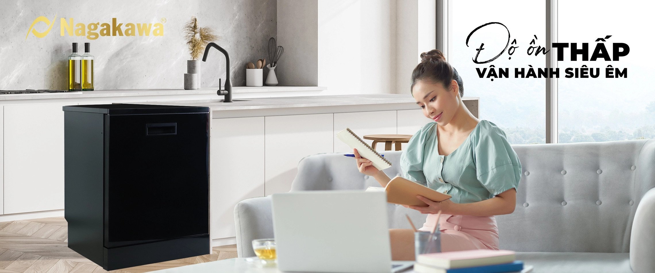 Máy rửa bát Nagakawa NK15D05M có độ ồn thấp