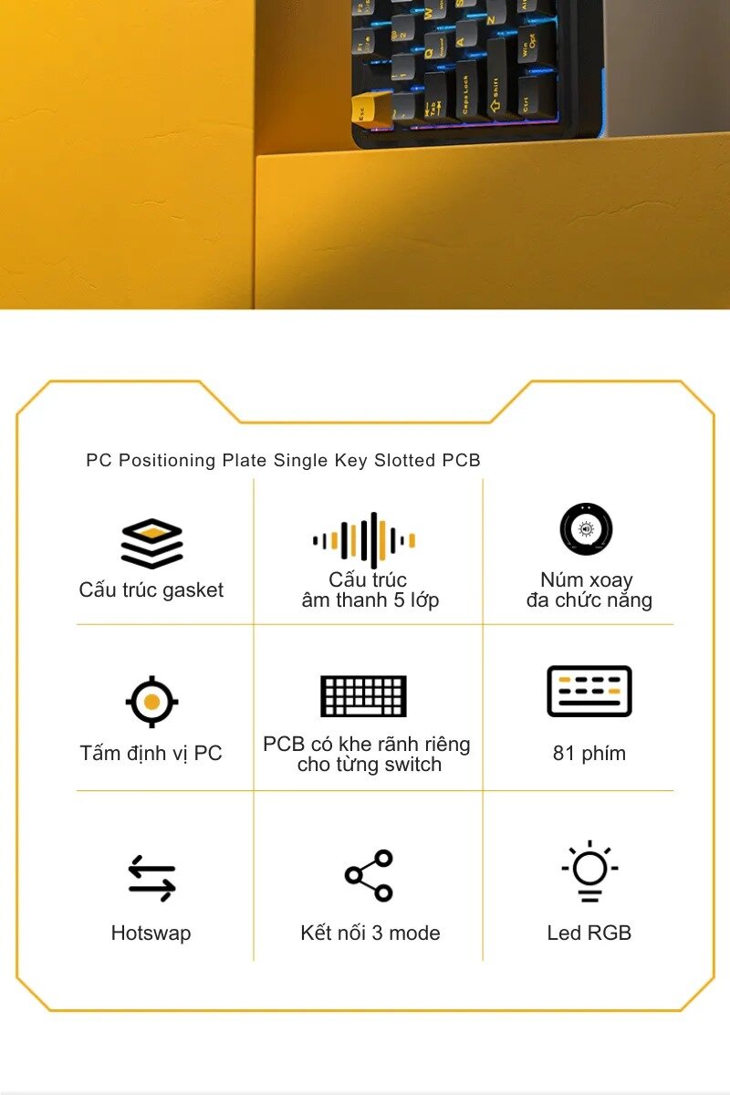 Bàn phím cơ gaming AULA AU75 2