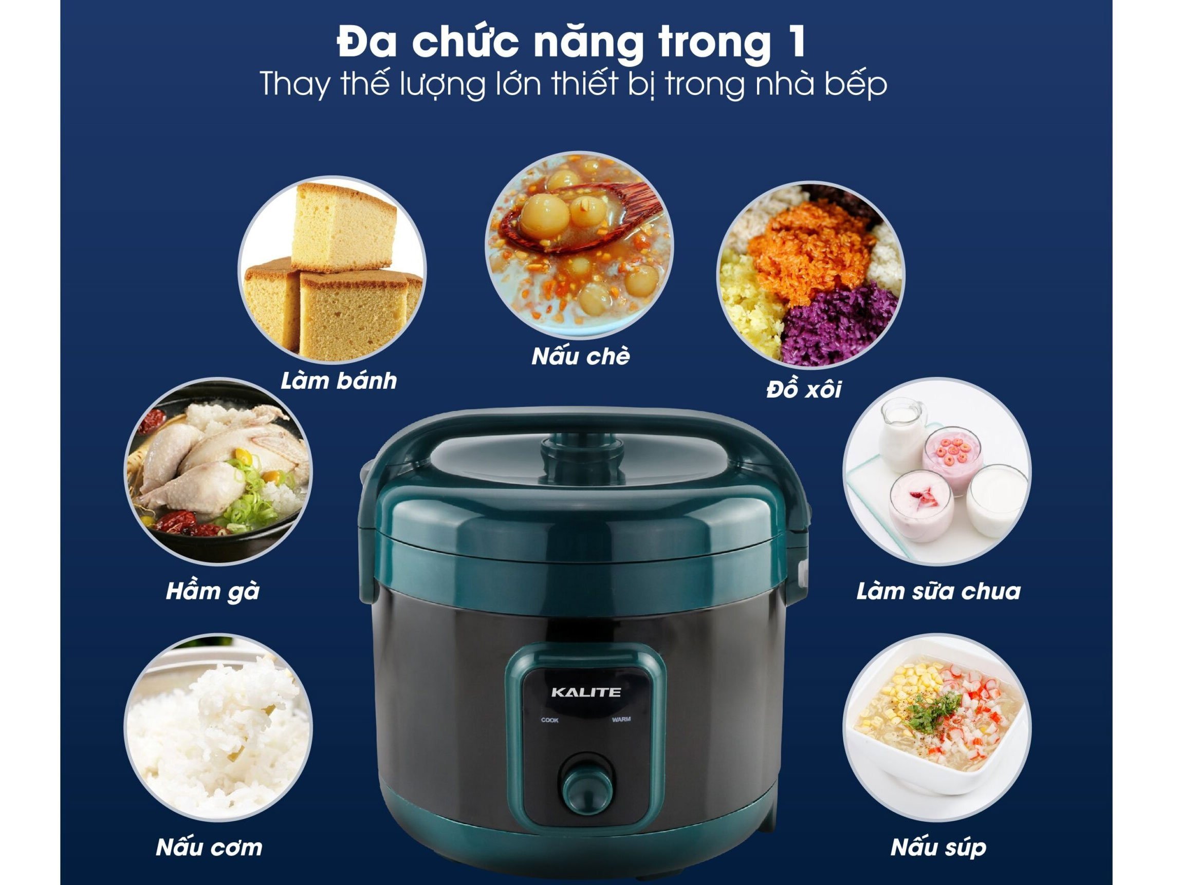 Nồi cơm điện nấu được nhiều món ăn ngon Nồi cơm điện Kalite